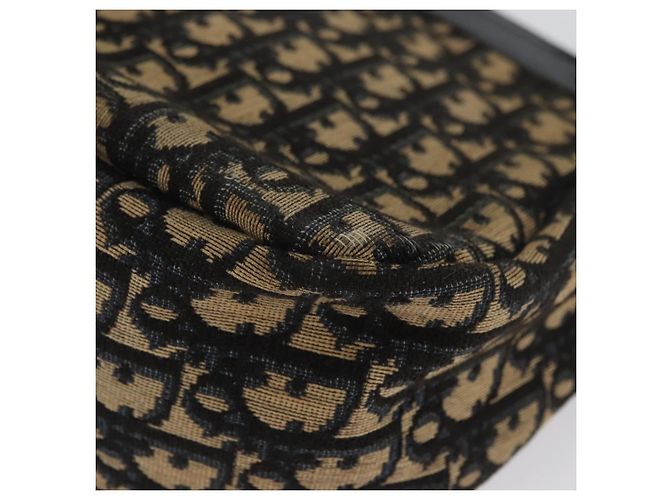 Borsa a Spalla in Tela Trotter Christian Dior Blu Navy Oro Auth AMZ388 - vista 14