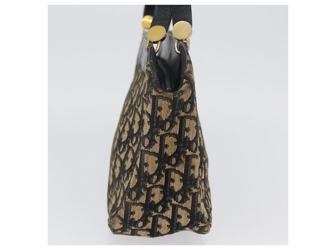 Borsa a Spalla in Tela Trotter Christian Dior Blu Navy Oro Auth AMZ388 - vista 3