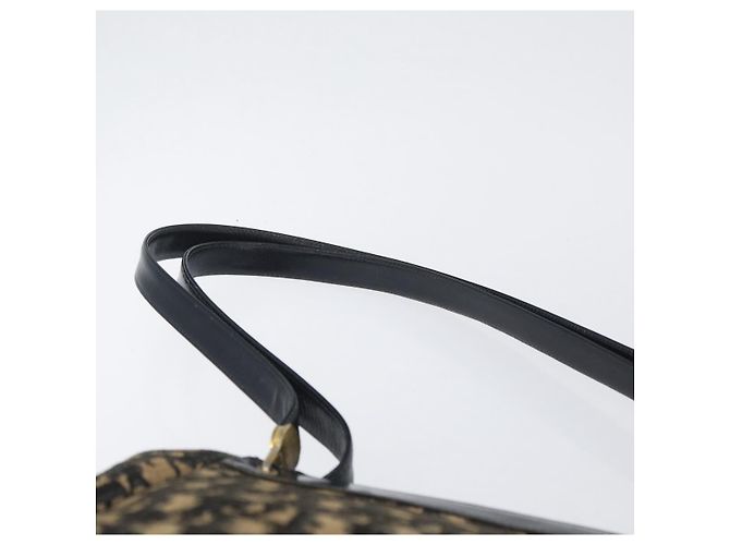 Borsa a Spalla in Tela Trotter Christian Dior Blu Navy Oro Auth AMZ388 - vista 8