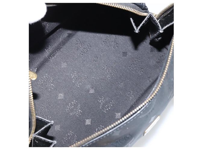 Borsa MCM Logogram Vicetos PVC Nero Oro Auth BA11589 D'oro - vista 11