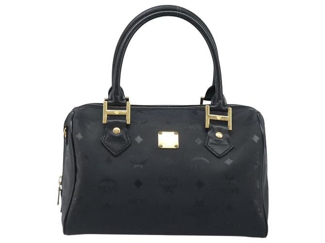 Borsa MCM Logogram Vicetos PVC Nero Oro Auth BA11589 D'oro - vista 13