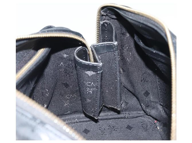 Borsa MCM Logogram Vicetos PVC Nero Oro Auth BA11589 D'oro - vista 18