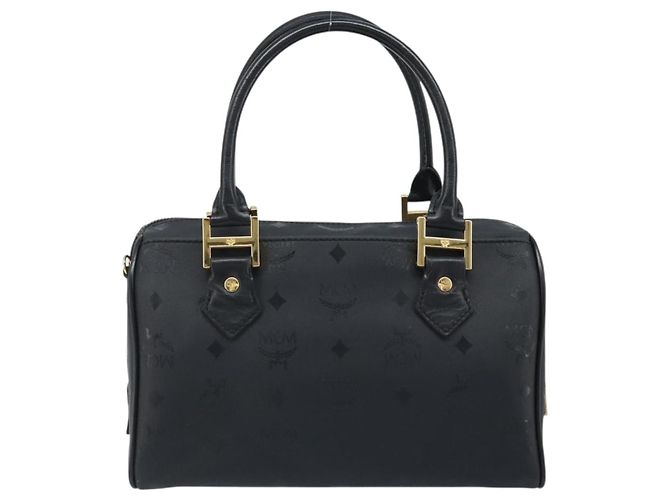 Borsa MCM Logogram Vicetos PVC Nero Oro Auth BA11589 D'oro - vista 2