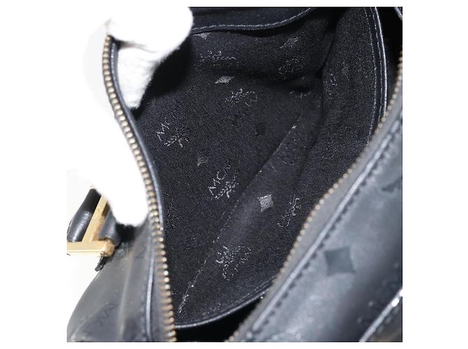 Borsa MCM Logogram Vicetos PVC Nero Oro Auth BA11589 D'oro - vista 22
