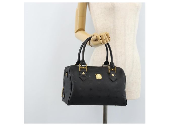 Borsa MCM Logogram Vicetos PVC Nero Oro Auth BA11589 D'oro - vista 23