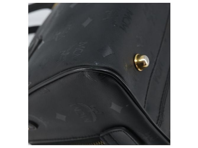 Borsa MCM Logogram Vicetos PVC Nero Oro Auth BA11589 D'oro - vista 9