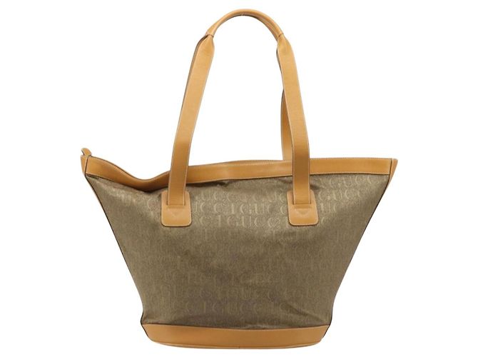GUCCI Tote Bag PVC Canvas Beige Gold Auth ep13692 Golden - Ansicht 2