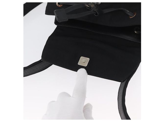 Zaino GUCCI in nylon nero argento 003 0242 Auth 173884 - vista 10