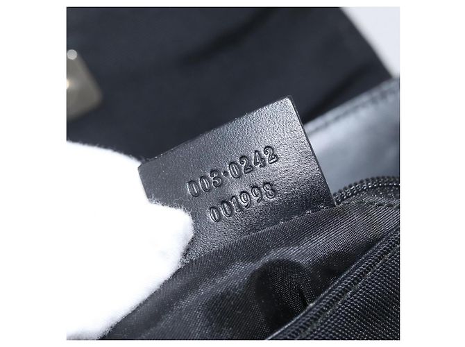 Zaino GUCCI in nylon nero argento 003 0242 Auth 173884 - vista 12