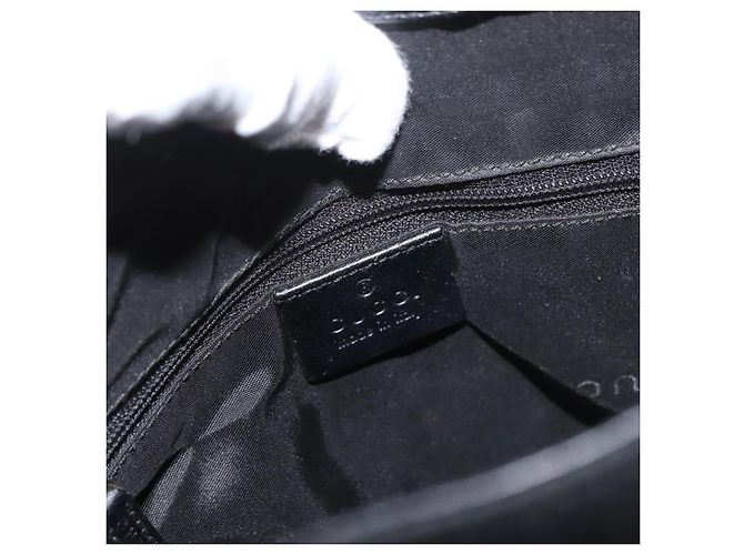 Zaino GUCCI in nylon nero argento 003 0242 Auth 173884 - vista 21
