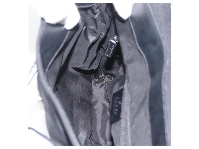 Zaino GUCCI in nylon nero argento 003 0242 Auth 173884 - vista 23