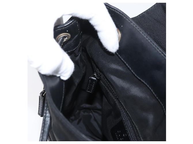 Zaino GUCCI in nylon nero argento 003 0242 Auth 173884 - vista 24