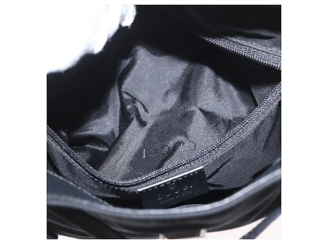 Zaino GUCCI in nylon nero argento 003 0242 Auth 173884 - vista 25