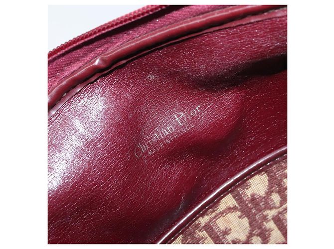 Borsa a mano in tela Trotter Christian Dior Rossa Oro Auth ep13938 - vista 11