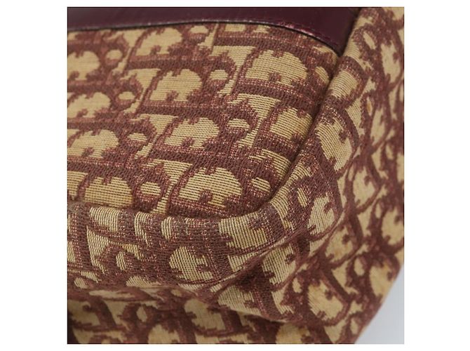 Borsa a mano in tela Trotter Christian Dior Rossa Oro Auth ep13938 - vista 14