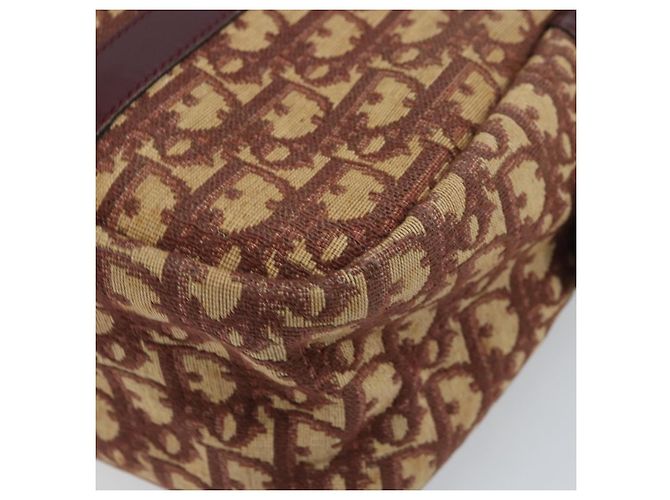 Borsa a mano in tela Trotter Christian Dior Rossa Oro Auth ep13938 - vista 15