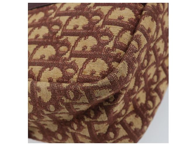 Borsa a mano in tela Trotter Christian Dior Rossa Oro Auth ep13938 - vista 16