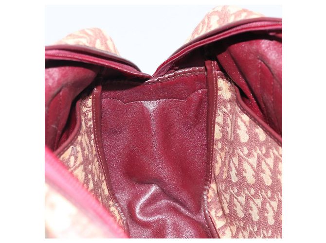 Borsa a mano in tela Trotter Christian Dior Rossa Oro Auth ep13938 - vista 19