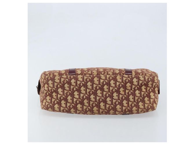 Borsa a mano in tela Trotter Christian Dior Rossa Oro Auth ep13938 - vista 5