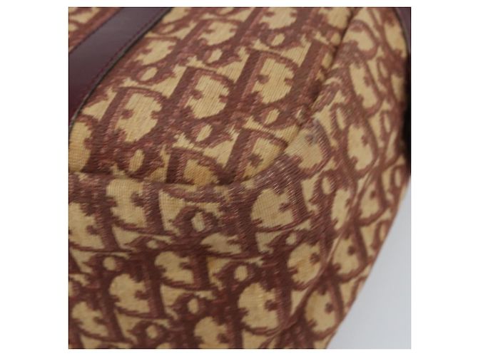 Borsa a mano in tela Trotter Christian Dior Rossa Oro Auth ep13938 - vista 9