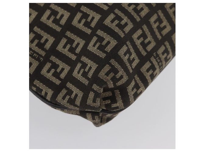 FENDI Zucchino Canvas Schultertasche Braun Silber Authentisch ka3374 - Ansicht 14