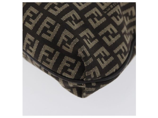 FENDI Zucchino Canvas Schultertasche Braun Silber Authentisch ka3374 - Ansicht 15