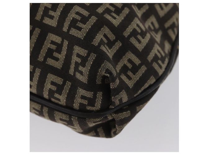 FENDI Zucchino Canvas Schultertasche Braun Silber Authentisch ka3374 - Ansicht 17