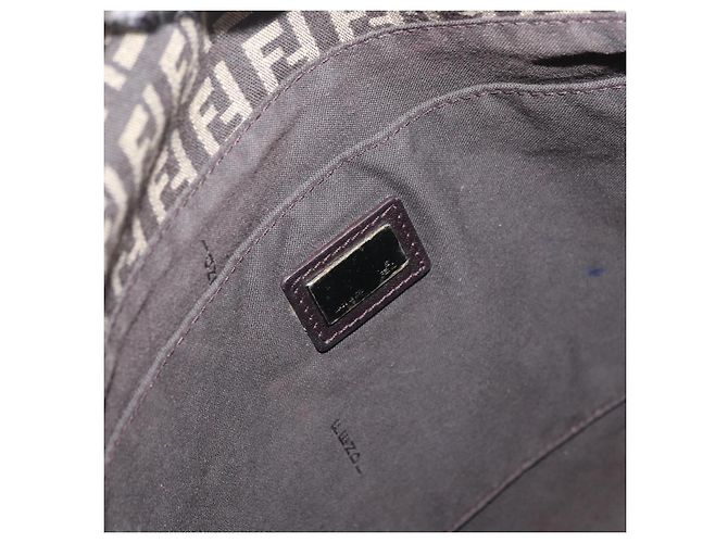 FENDI Zucchino Canvas Schultertasche Braun Silber Authentisch ka3374 - Ansicht 20