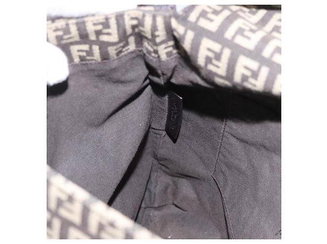 FENDI Zucchino Canvas Schultertasche Braun Silber Authentisch ka3374 - Ansicht 22