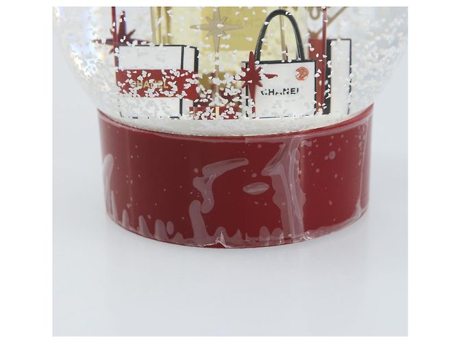 CHANEL Snow Globe Glass Red CC Auth BA11733 - view 10