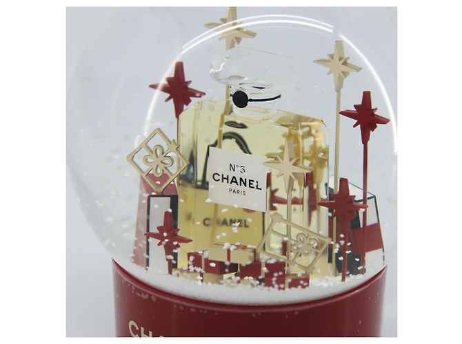 CHANEL Snow Globe Glass Red CC Auth BA11733 - view 11