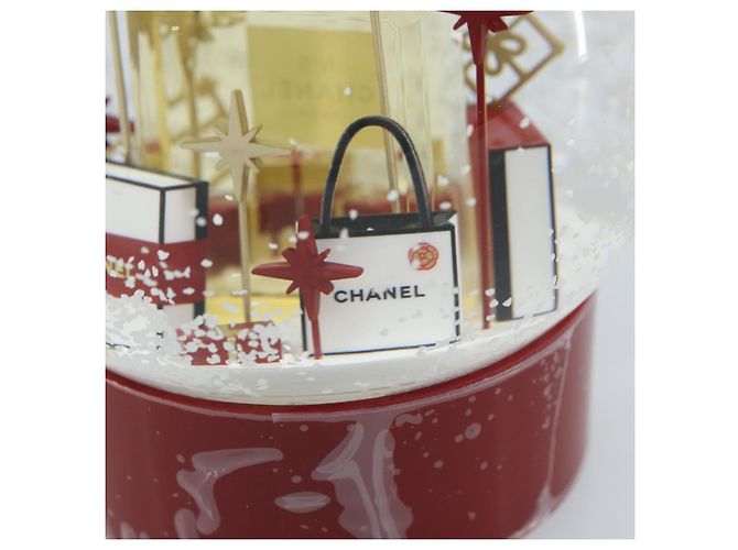 CHANEL Snow Globe Glass Red CC Auth BA11733 - view 12