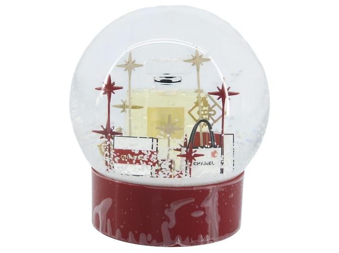 CHANEL Snow Globe Glass Red CC Auth BA11733 - view 2