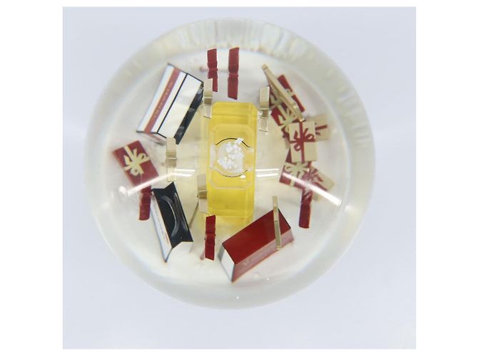 CHANEL Snow Globe Glass Red CC Auth BA11733 - view 5