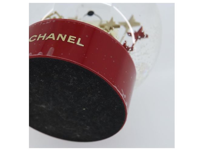 CHANEL Snow Globe Glass Red CC Auth BA11733 - view 7
