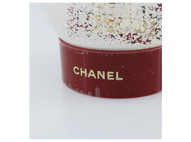 CHANEL Snow Globe Glass Red CC Auth BA11733 - view 9