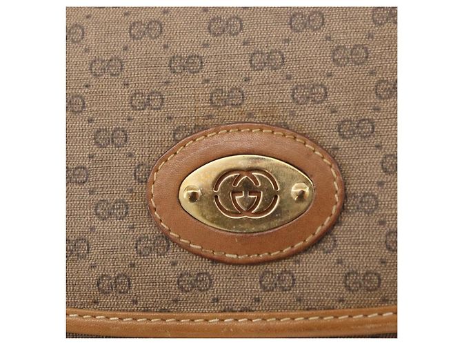 Gucci Borsa a Spalla Micro GG Supreme PVC Beige Oro 007 49 5548 Auth SW2207 - vista 17