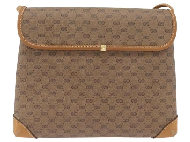 Gucci Borsa a Spalla Micro GG Supreme PVC Beige Oro 007 49 5548 Auth SW2207 - vista 2