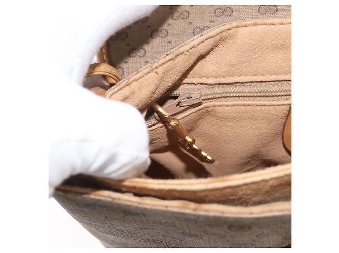 Gucci Borsa a Spalla Micro GG Supreme PVC Beige Oro 007 49 5548 Auth SW2207 - vista 25