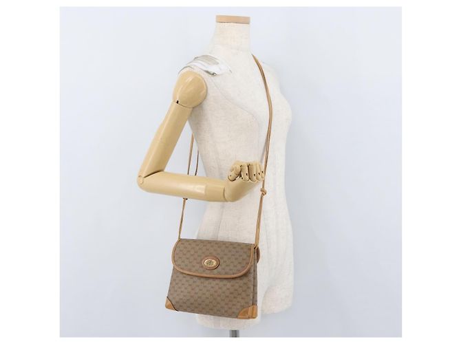 Gucci Borsa a Spalla Micro GG Supreme PVC Beige Oro 007 49 5548 Auth SW2207 - vista 26