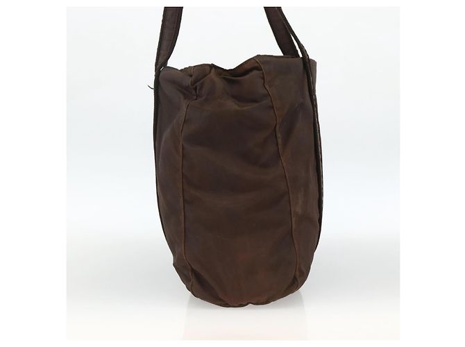 Sac Tote Prada en nylon marron argent authentique SW2170 Argenté - vue 3