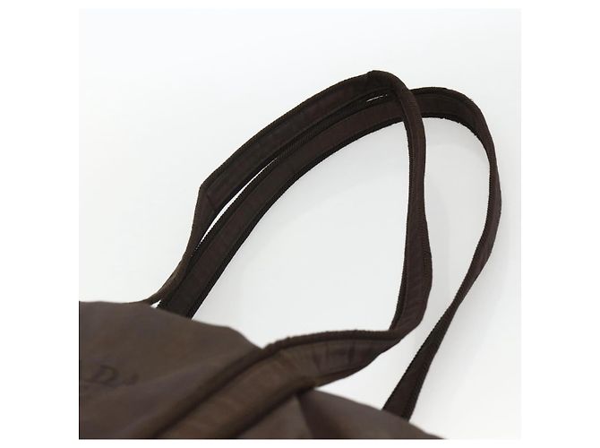Sac Tote Prada en nylon marron argent authentique SW2170 Argenté - vue 8