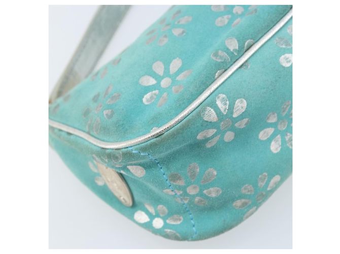 Pochette Accessorio CÉLINE Camoscio Verde Argento Auth AMZ035A - vista 14