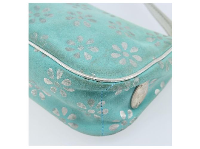 Pochette Accessorio CÉLINE Camoscio Verde Argento Auth AMZ035A - vista 15