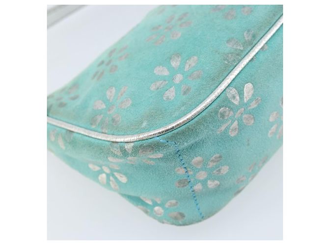 Pochette Accessorio CÉLINE Camoscio Verde Argento Auth AMZ035A - vista 16