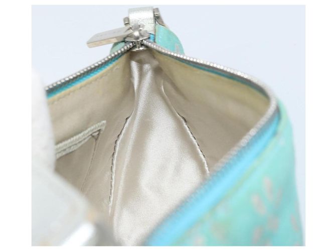 Pochette Accessorio CÉLINE Camoscio Verde Argento Auth AMZ035A - vista 19