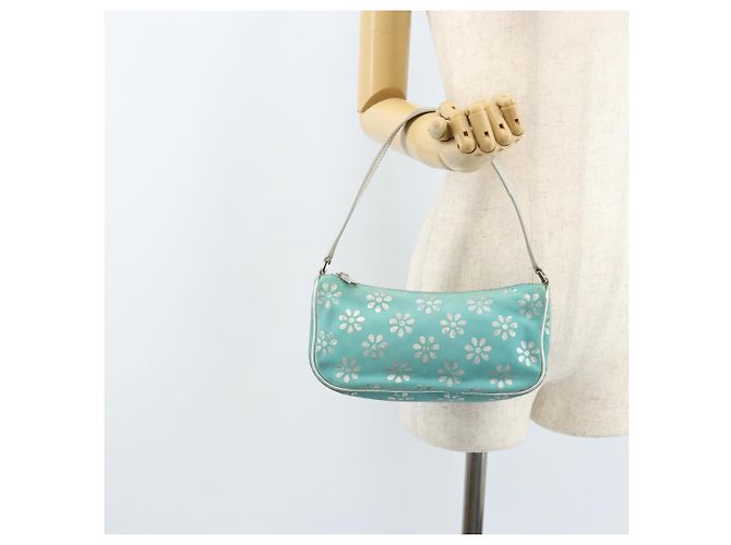 Pochette Accessorio CÉLINE Camoscio Verde Argento Auth AMZ035A - vista 22