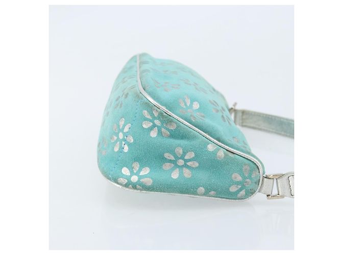 Pochette Accessorio CÉLINE Camoscio Verde Argento Auth AMZ035A - vista 3