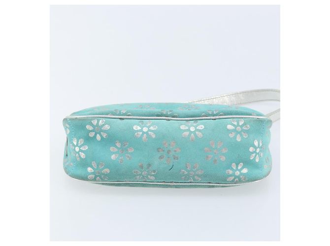 Pochette Accessorio CÉLINE Camoscio Verde Argento Auth AMZ035A - vista 5