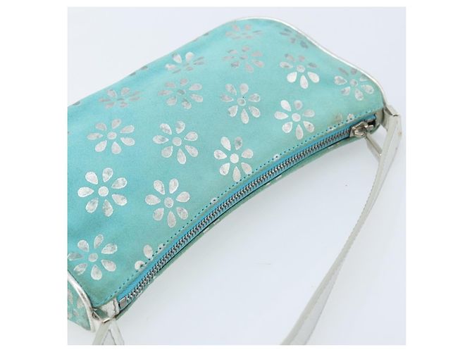 Pochette Accessorio CÉLINE Camoscio Verde Argento Auth AMZ035A - vista 6